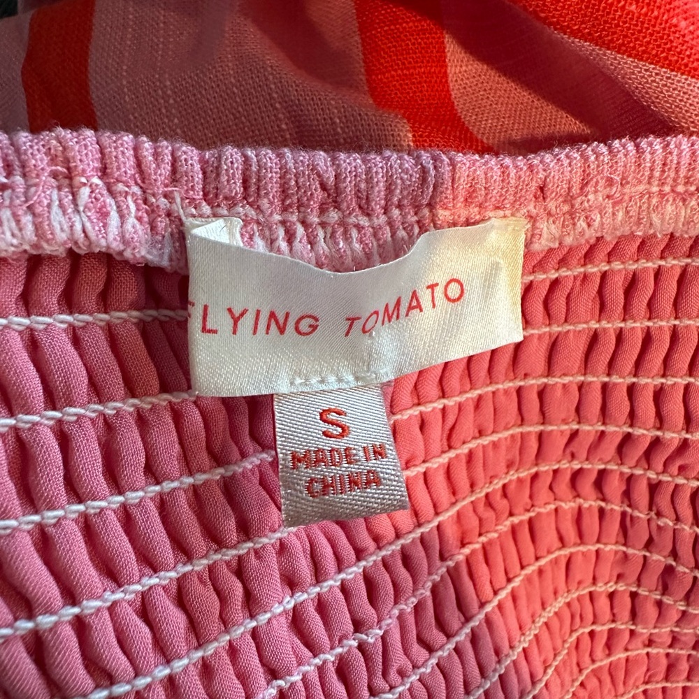 Flying Tomato Pink and Coral Striped Tie-Shoulder Maxi Dress - Picture 12 of 14